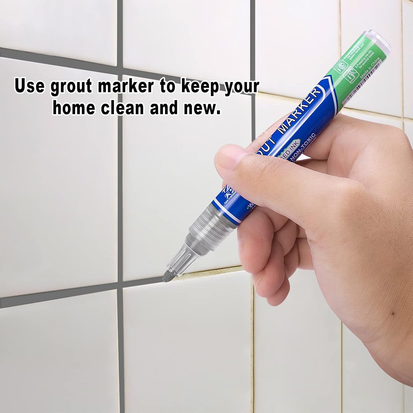 Grout & Wall Refurb Marker Pen 5x pack in Medium Mid Grey by DIY Simple