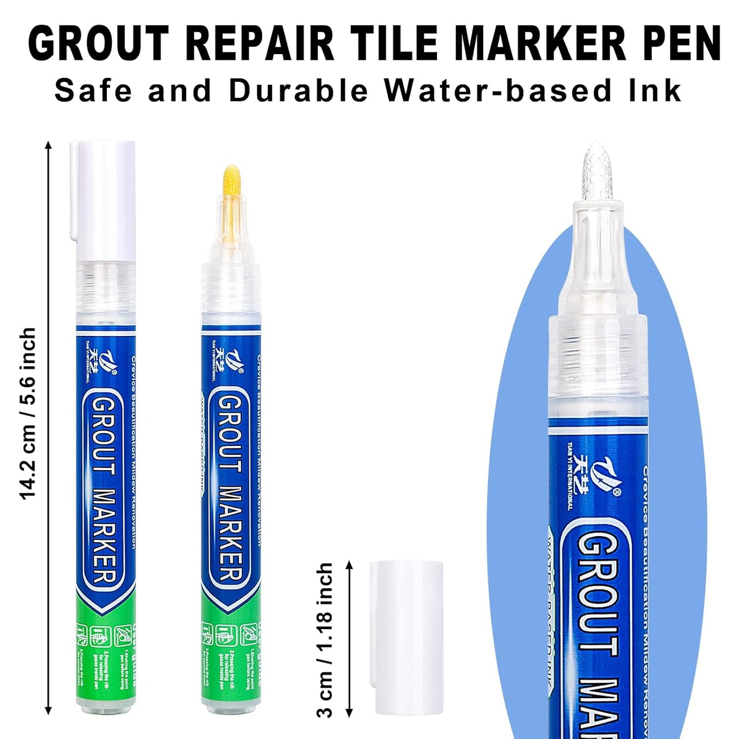 Grout & Wall Refurb Marker Pen in White by DIY Simple