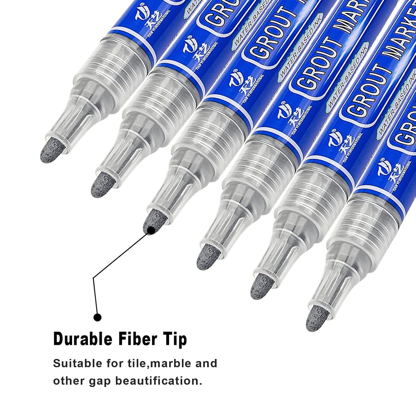 Grout & Wall Refurb Marker Pen 5x pack in Medium Mid Grey by DIY Simple