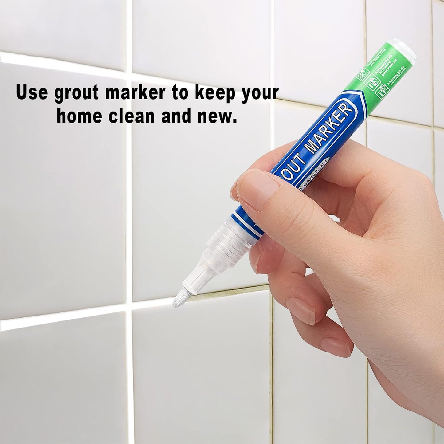 Grout & Wall Refurb Marker Pen 3x pack in White by DIY Simple