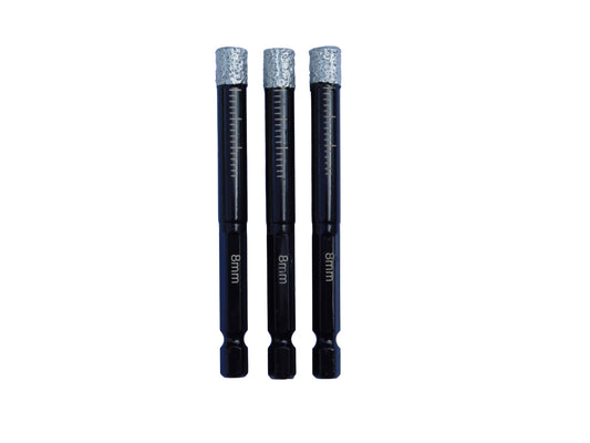 8mm Diamond Tipped Ceramic Porcelain Marble Tiles Drill Bit x3 pack by DIY Simple