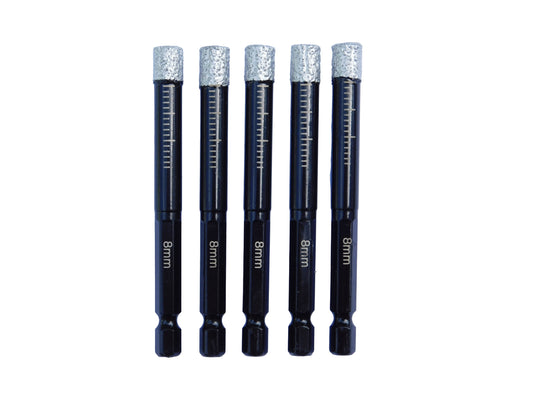 8mm Diamond Tipped Ceramic Porcelain Marble Tiles Drill Bit x5 pack by DIY Simple