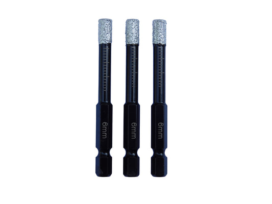 6mm Diamond Tipped Ceramic Porcelain Marble Tiles Drill Bit x3 pack by DIY Simple