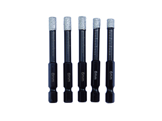 6mm Diamond Tipped Ceramic Porcelain Marble Tiles Drill Bit x5 pack by DIY Simple