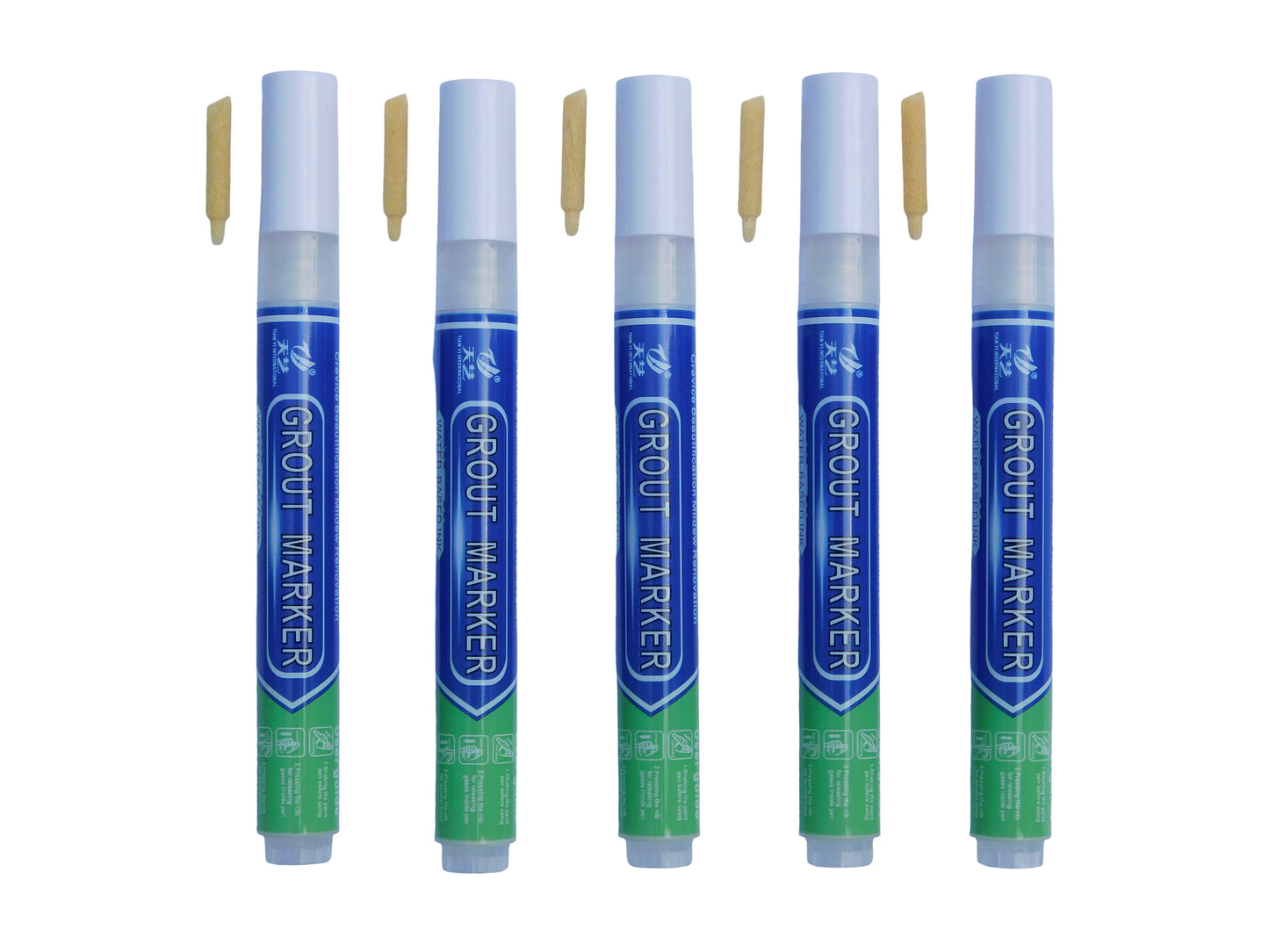 Grout & Wall Refurb Marker Pen 5x pack in White by DIY Simple