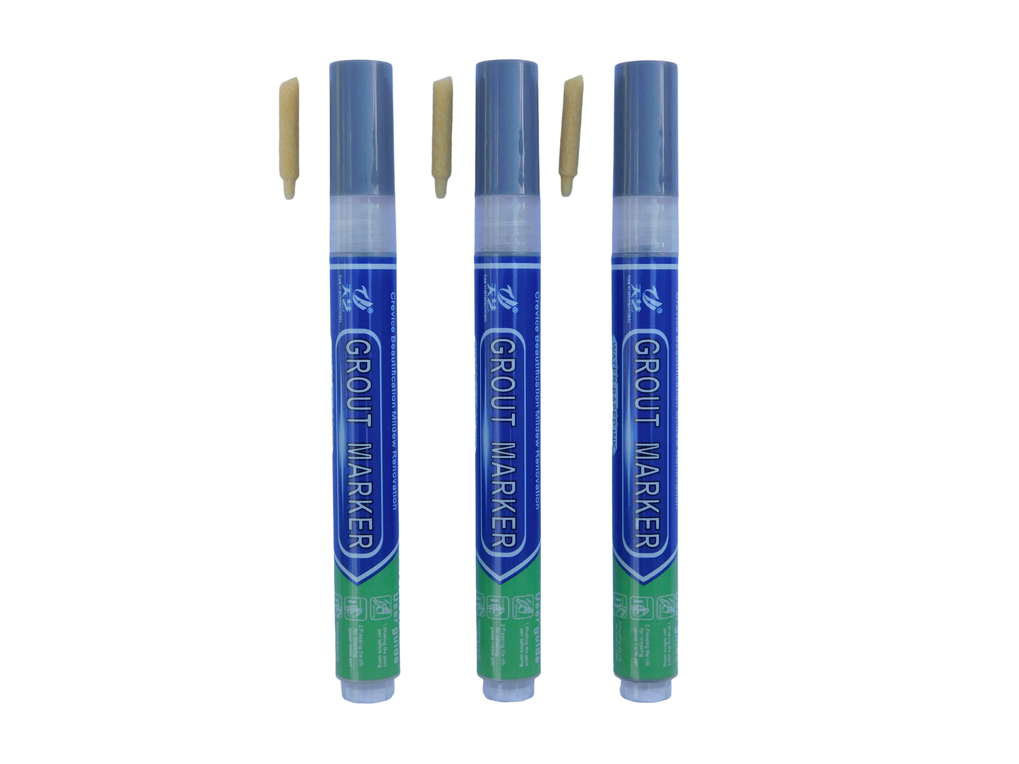 Grout & Wall Refurb Marker Pen 3x pack in Light Grey by DIY Simple