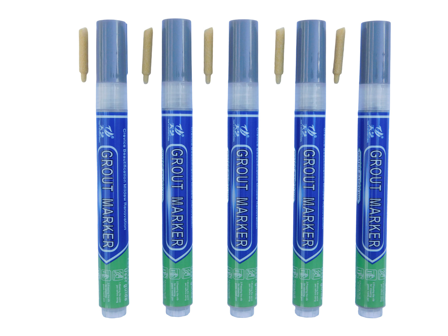 Grout & Wall Refurb Marker Pen 5x pack in Light Grey by DIY Simple