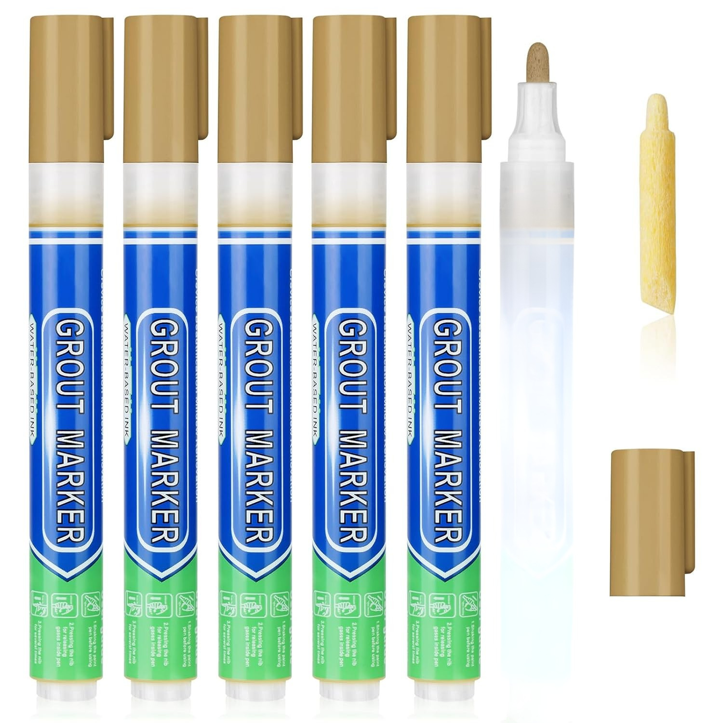 DIY Simple Grout Reviver Pen for Floor & Wall Tile Joints 8 Colours