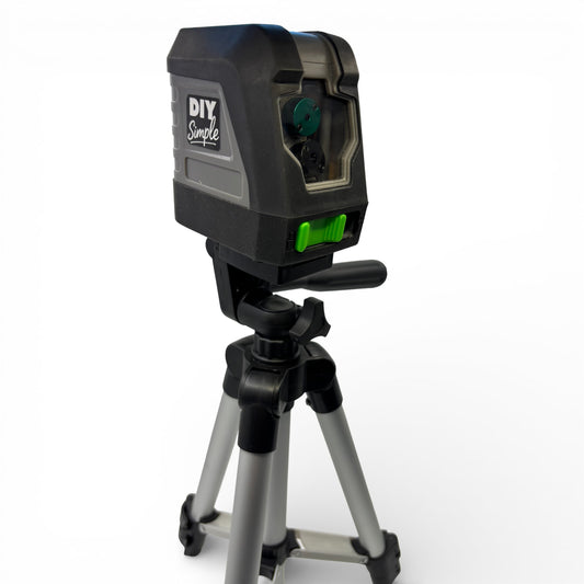 DIY Simple Green Light Laser Level & Adjustable Height Tripod Combo Kit