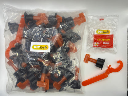 Tile levelling System with Wrench & 2mm Cross Spacers 50 Pack