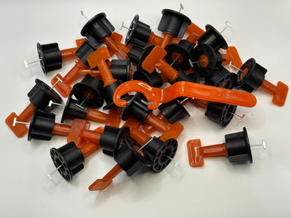 Tile levelling System with Wrench & 3mm Cross Spacers 50 Pack