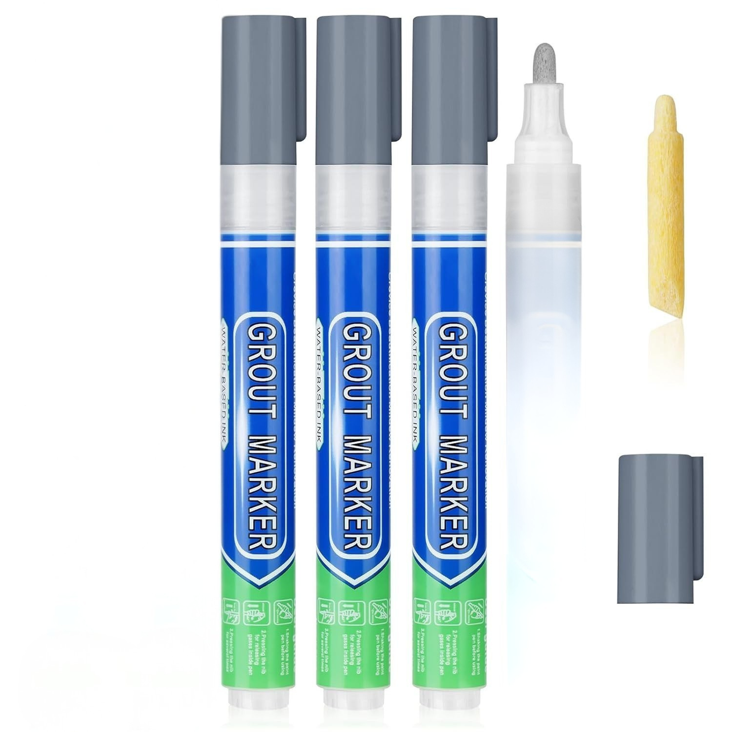DIY Simple Grout Reviver Pen for Floor & Wall Tile Joints 8 Colours