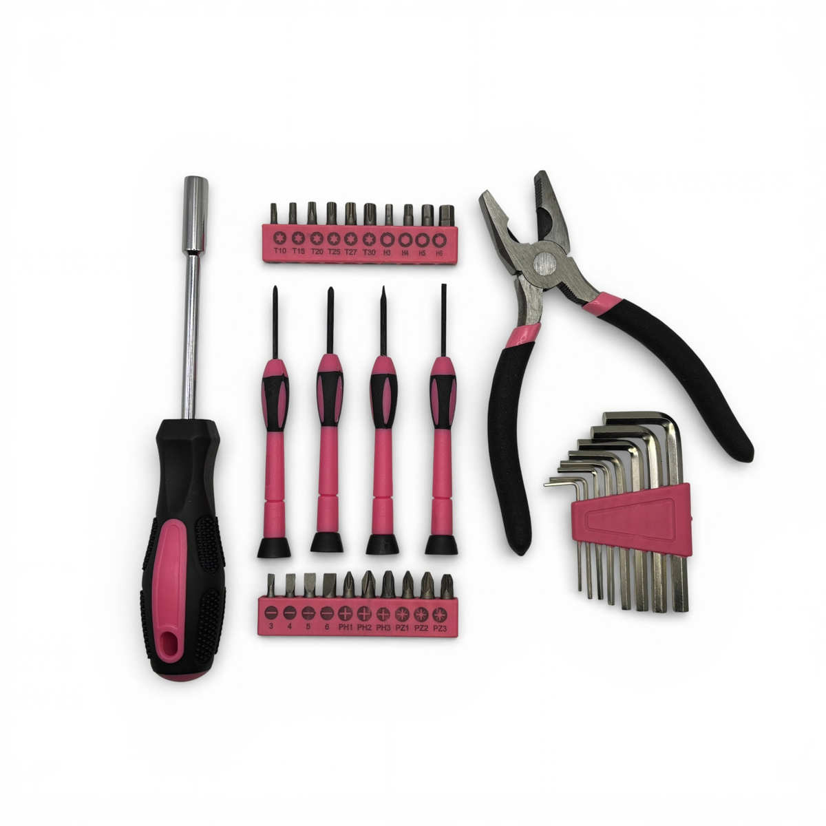 DIY Simple Tool Kit Pink 38 Piece Essential Home DIY Tool Set