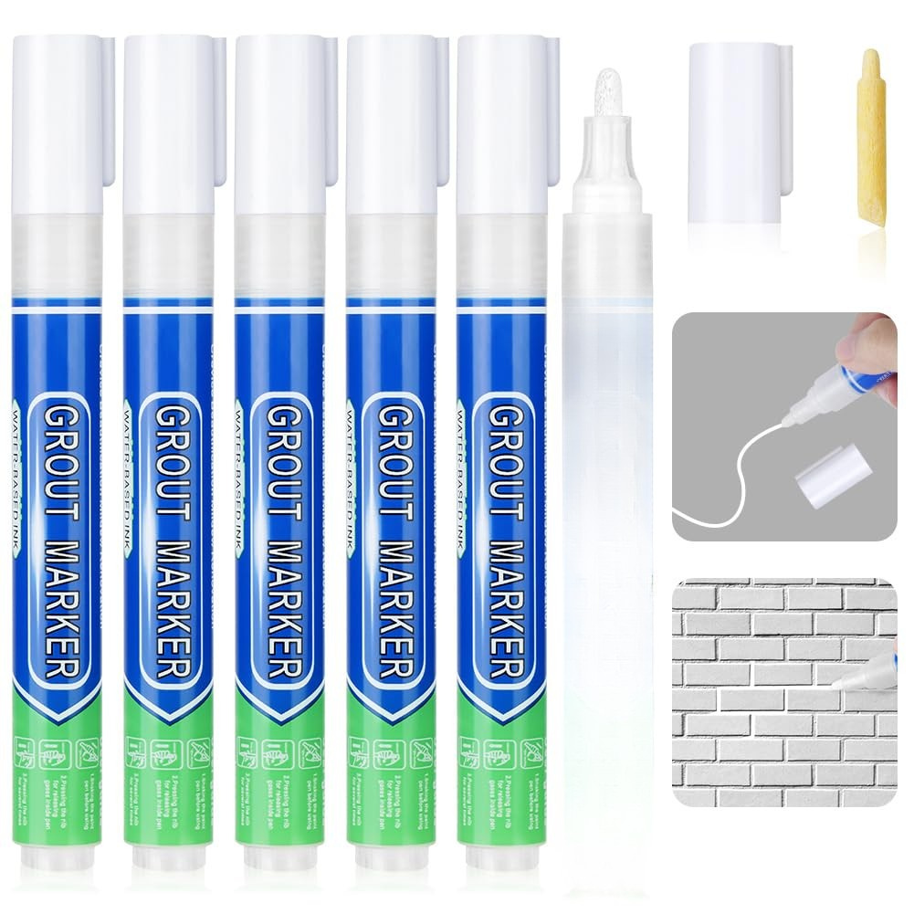DIY Simple Grout Reviver Pen for Floor & Wall Tile Joints 8 Colours
