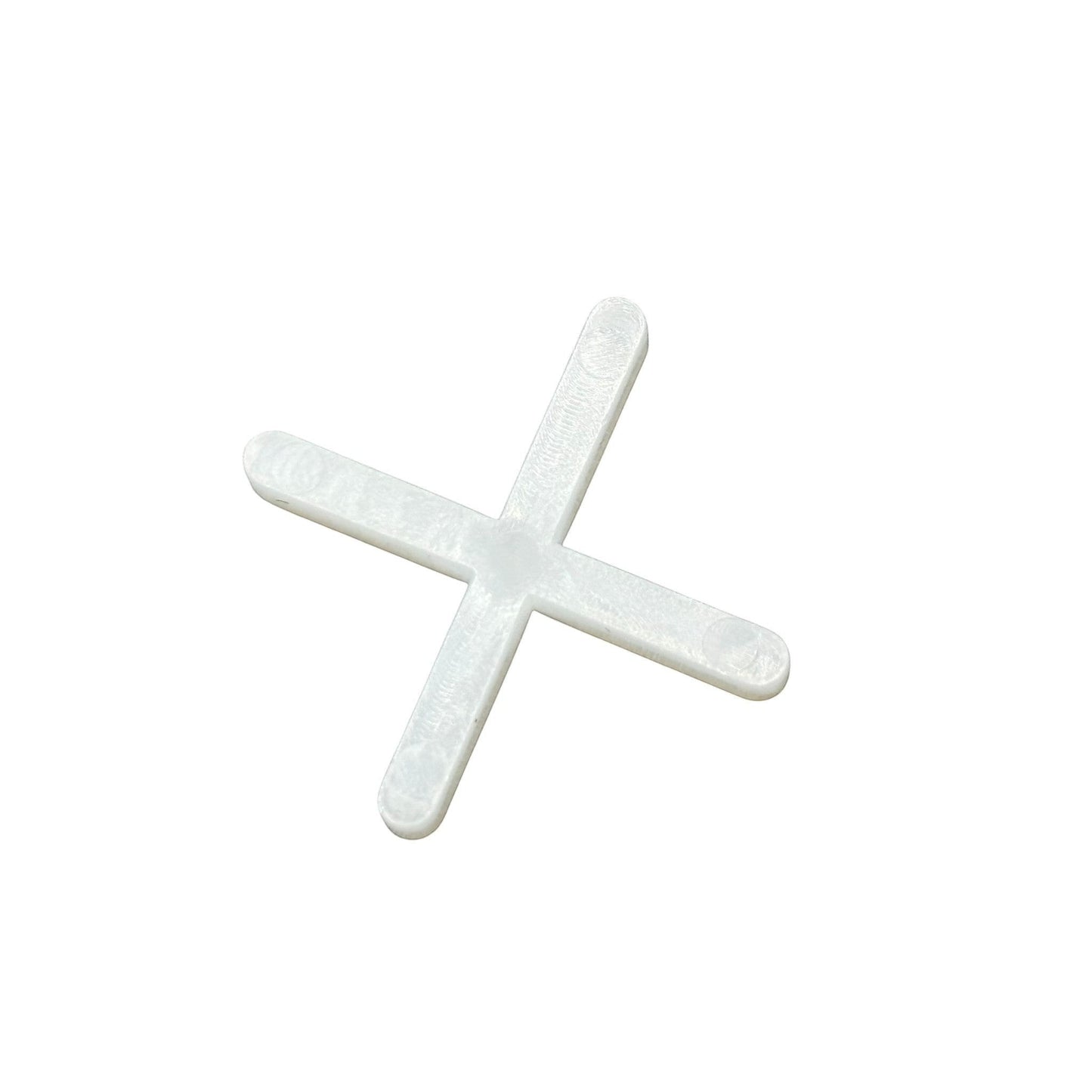 Pack of 100 DIY Simple LTD X-shaped 3mm tile spacers for precise tiling and even grout lines in home tiling projects.