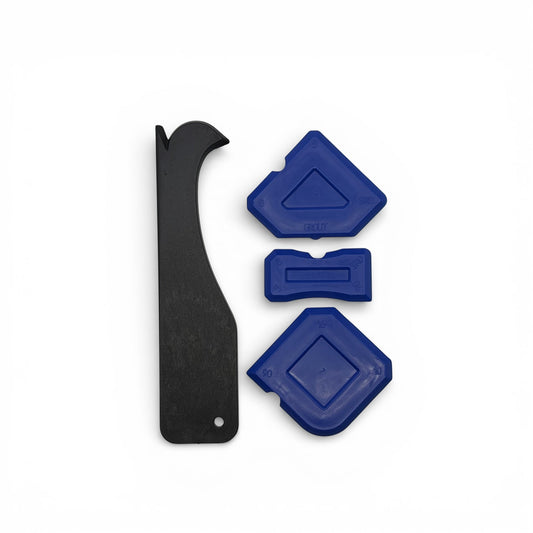 DIY Simple silicone finishing kit with 4 professional mastic tools for precise sealant application and finishing.