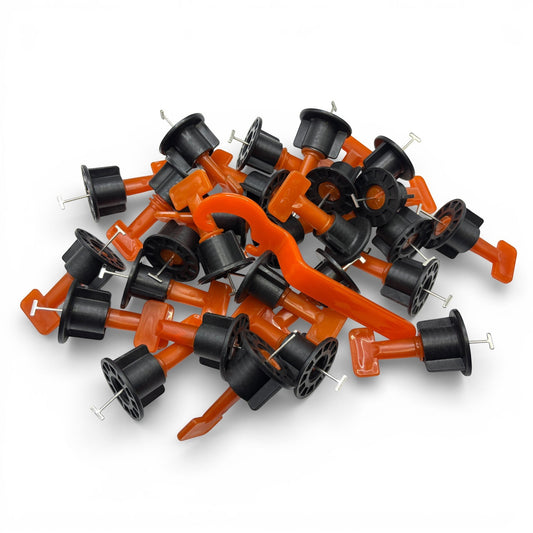 DIY Simple LTD tile leveling spinners kit with 100 spinners and 2 free wrenches for precise tiling and even tile installation.